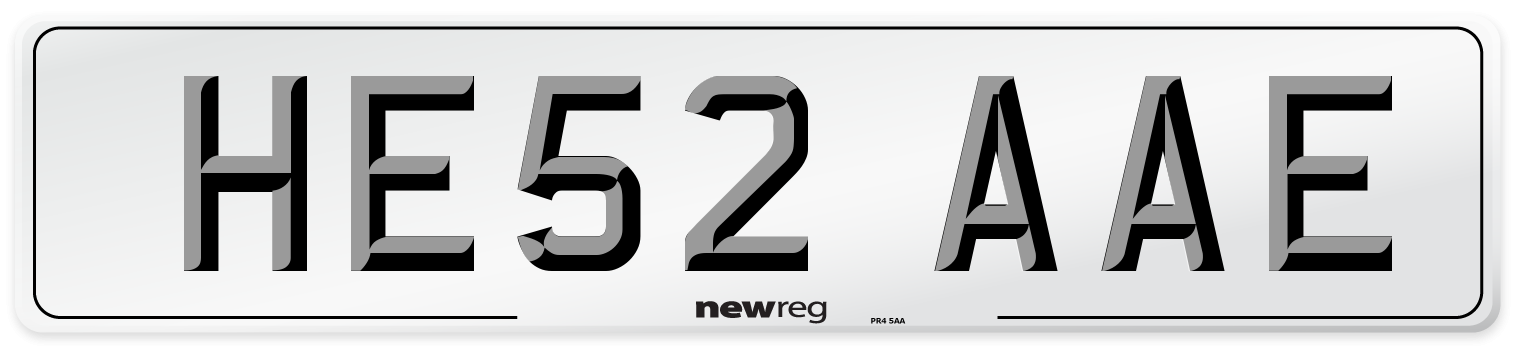 HE52 AAE Number Plate from New Reg